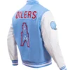 NFL HOUSTON OILERS RETRO CLASSIC WOOL VARSITY JACKET BACK