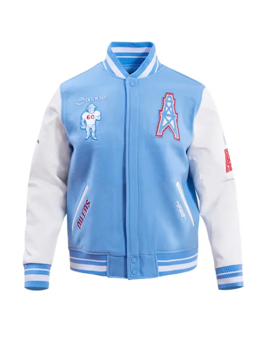 NFL HOUSTON OILERS RETRO WOOL VARSITY JACKET