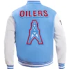 NFL HOUSTON OILERS RETRO WOOL VARSITY JACKET BACK