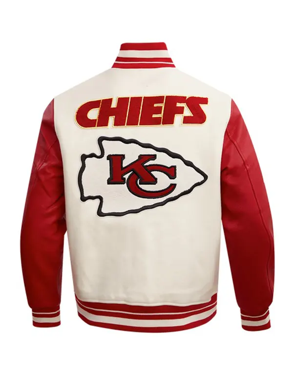 NFL KANSAS CITY CHIEFS RETRO CLASSIC MEN’S RIB WOOL VARSITY JACKET BACK
