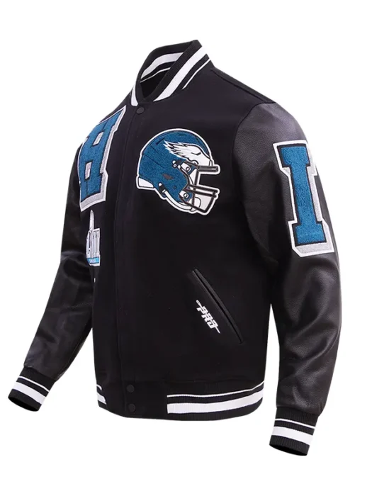 NFL PHILADELPHIA EAGLES MASHUP MEN'S RIB WOOL VARSITY JACKET