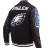 NFL PHILADELPHIA EAGLES MASHUP MEN'S RIB WOOL VARSITY JACKET BACK