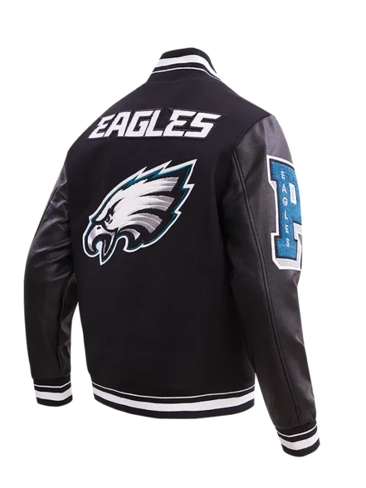 NFL PHILADELPHIA EAGLES MASHUP MEN'S RIB WOOL VARSITY JACKET BACK