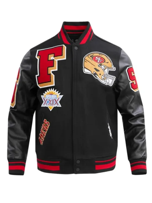 NFL SAN FRANCISCO 49ERS MASHUP MEN'S RIB WOOL VARSITY JACKET