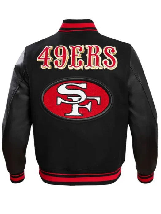 NFL SAN FRANCISCO 49ERS RETRO CLASSIC MEN'S RIB WOOL VARSITY JACKET BACK