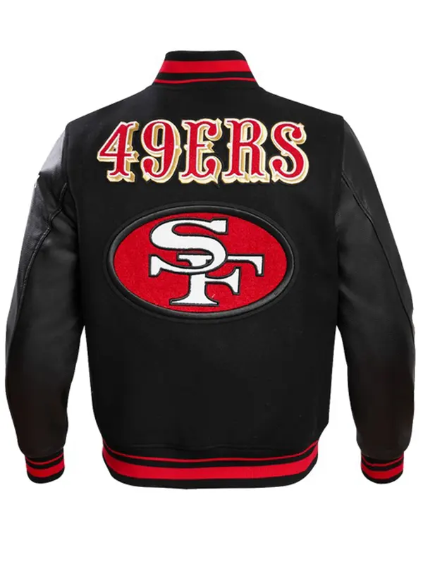 NFL SAN FRANCISCO 49ERS RETRO CLASSIC MEN’S RIB WOOL VARSITY JACKET BACK