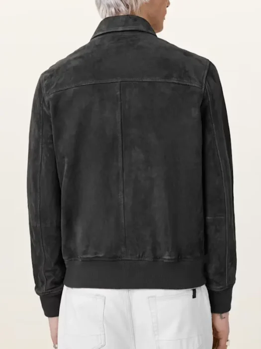 Rashford Suede Ribbed Trim Jacket Back