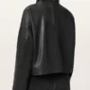 Ryder Funnel Neck Leather Jacket Back