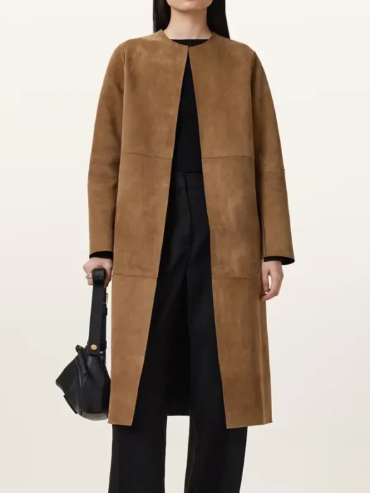 Selby 2-In-1 Reversible Brown Suede Mac Coat