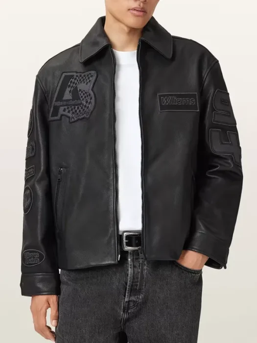 Williams X AllSaints Garrison Black Leather Jacket