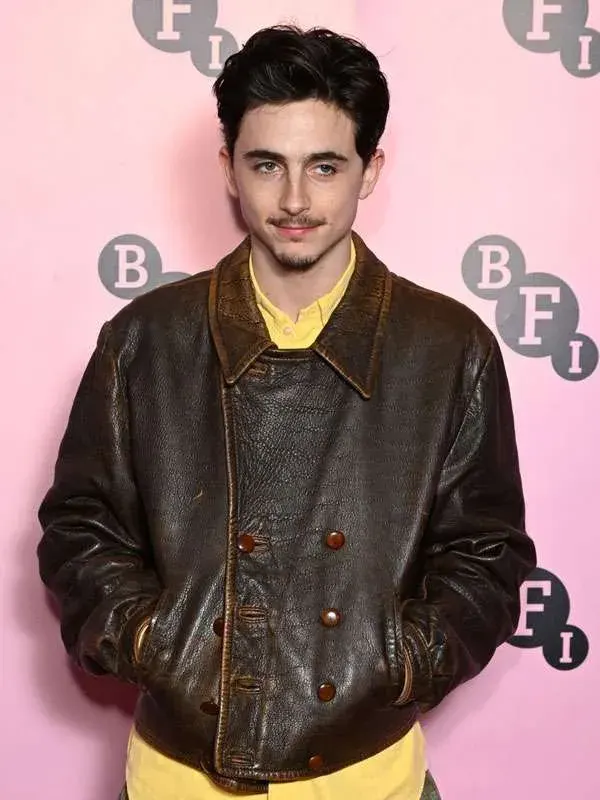 A Complete Unknown Timothee Chalamet Brown LEather Jacket