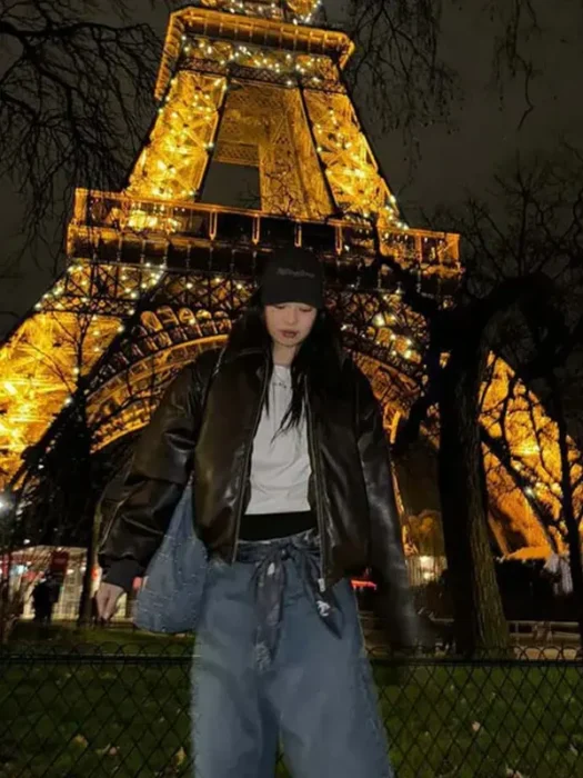Blackpink Jennie Brown Leather Jacket