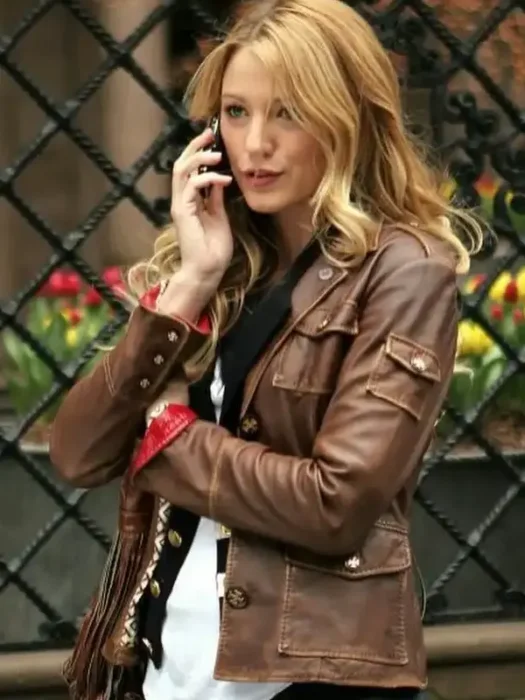 Gossip Girl Blake Lively Brown Jacket