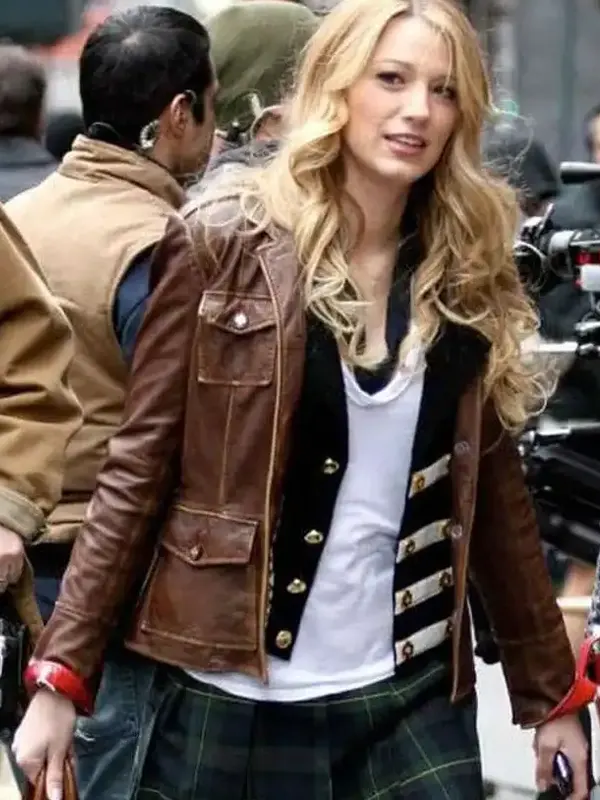 Gossip Girl Serena van der Woodsen Brown Jacket