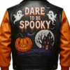 Halloween Genuine Bomber Leather Jacket Back
