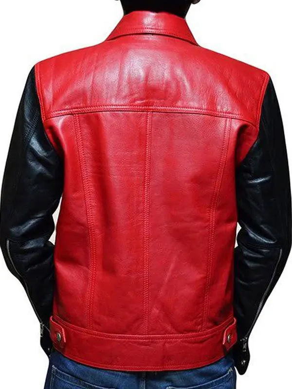 Justin Bieber Red and Black Jacket Back