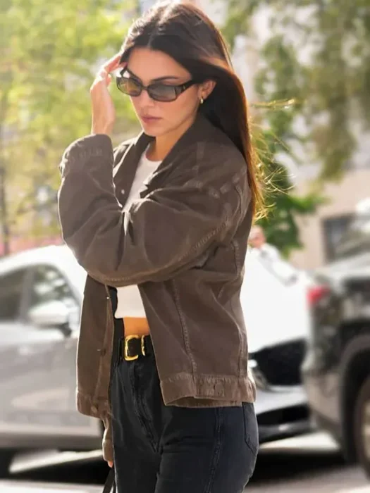 Kendall Jenner Brown Cotton Jacket