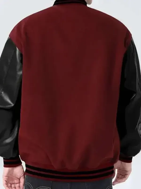 Mens Baseball Skeleton Varsity Jacket Back