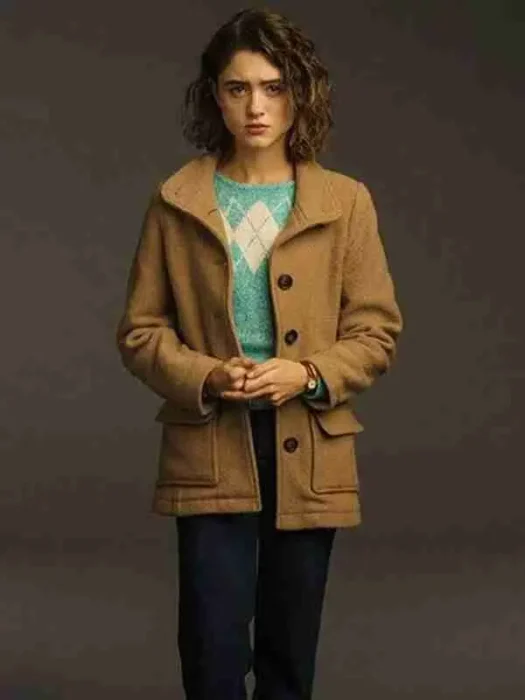 Natalia Dyer Stranger Things Brown Jacket