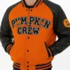 Pumpkin Crew Black and Orange Varsity Jacket