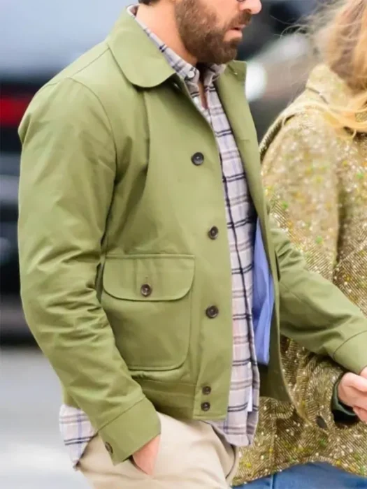 Ryan Reynolds Street Style Green Cotton Jacket