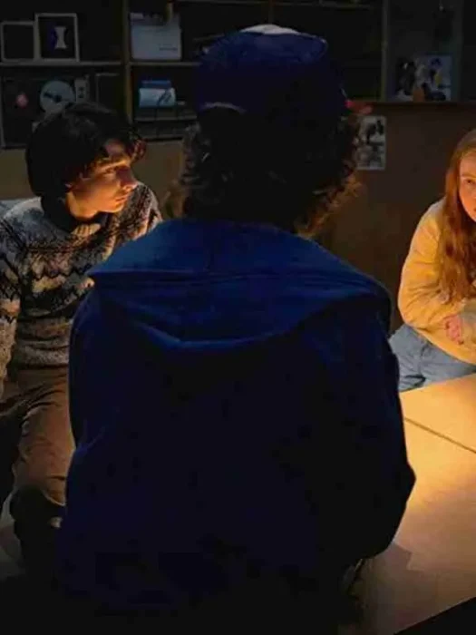 Stranger Things S02 Dustin Henderson Blue Hoodie Back