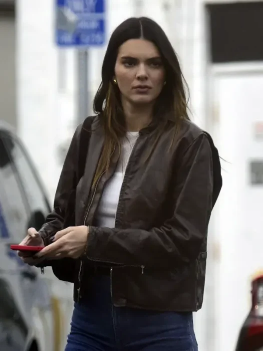 Stylishly Sophisticated Kendall Jenner Brown Jacket