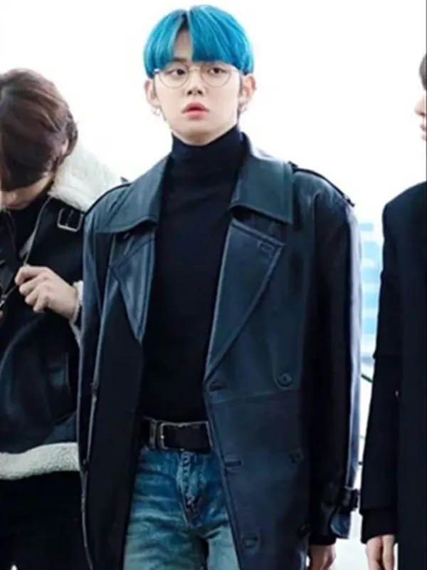 TXT Yeonjun Leather Coat