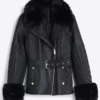 The Rainmaker S01 Lana Parrilla Black Shearling Leather Jacket