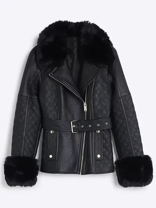 The Rainmaker S01 Lana Parrilla Black Shearling Leather Jacket