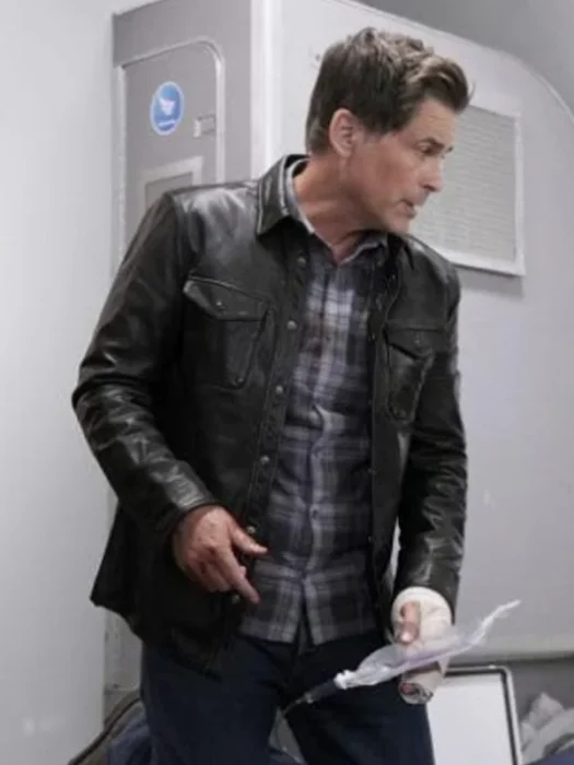 9-1-1 Lone Star Owen Strand Black Leather Jacket