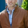 A Christmas Less Traveled Greyson brown Leather Jacket