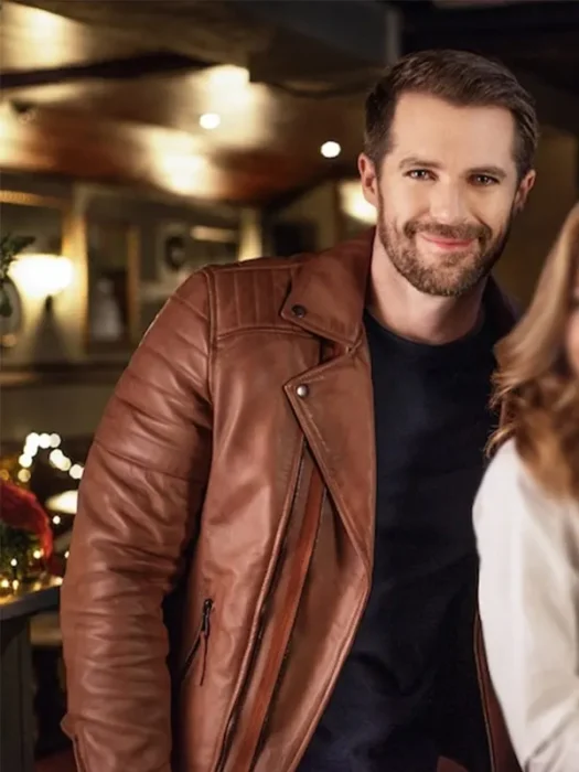 Alfie Bailey Christmas At Plumhill Manor brown Leather Jacket