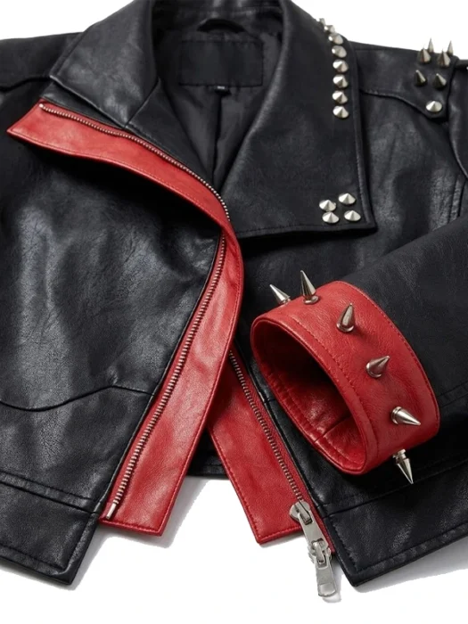 Arcane League of Legends 2 VI Black Studded Leather Jacket