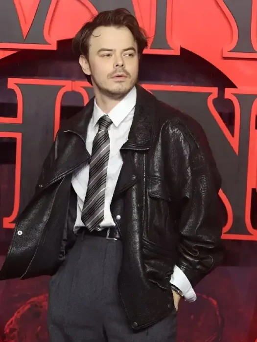 Charlie Heaton Stranger Things UK Screening Leather Jacket
