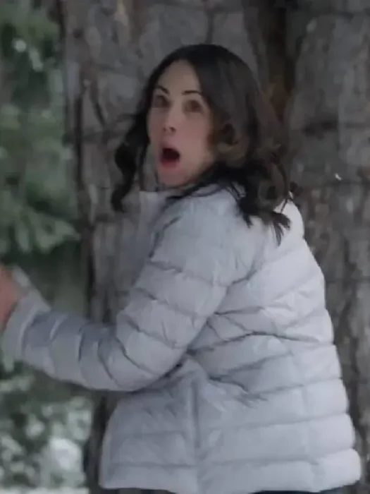 Christamas on Duty Janel Parrish Puffer grey Jacket