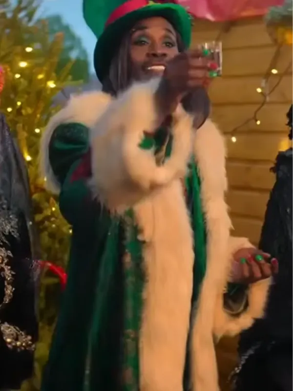 Christmas Karma Billy Porter Green Fur Coat
