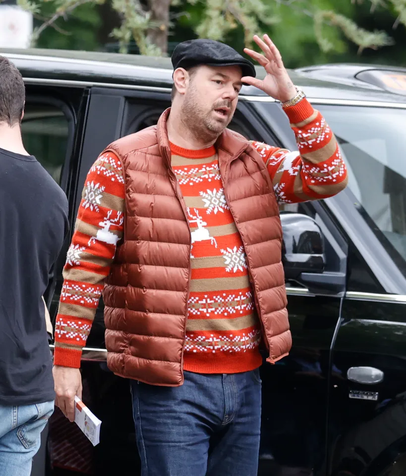 Christmas Karma Danny Dyer red Puffer Vest