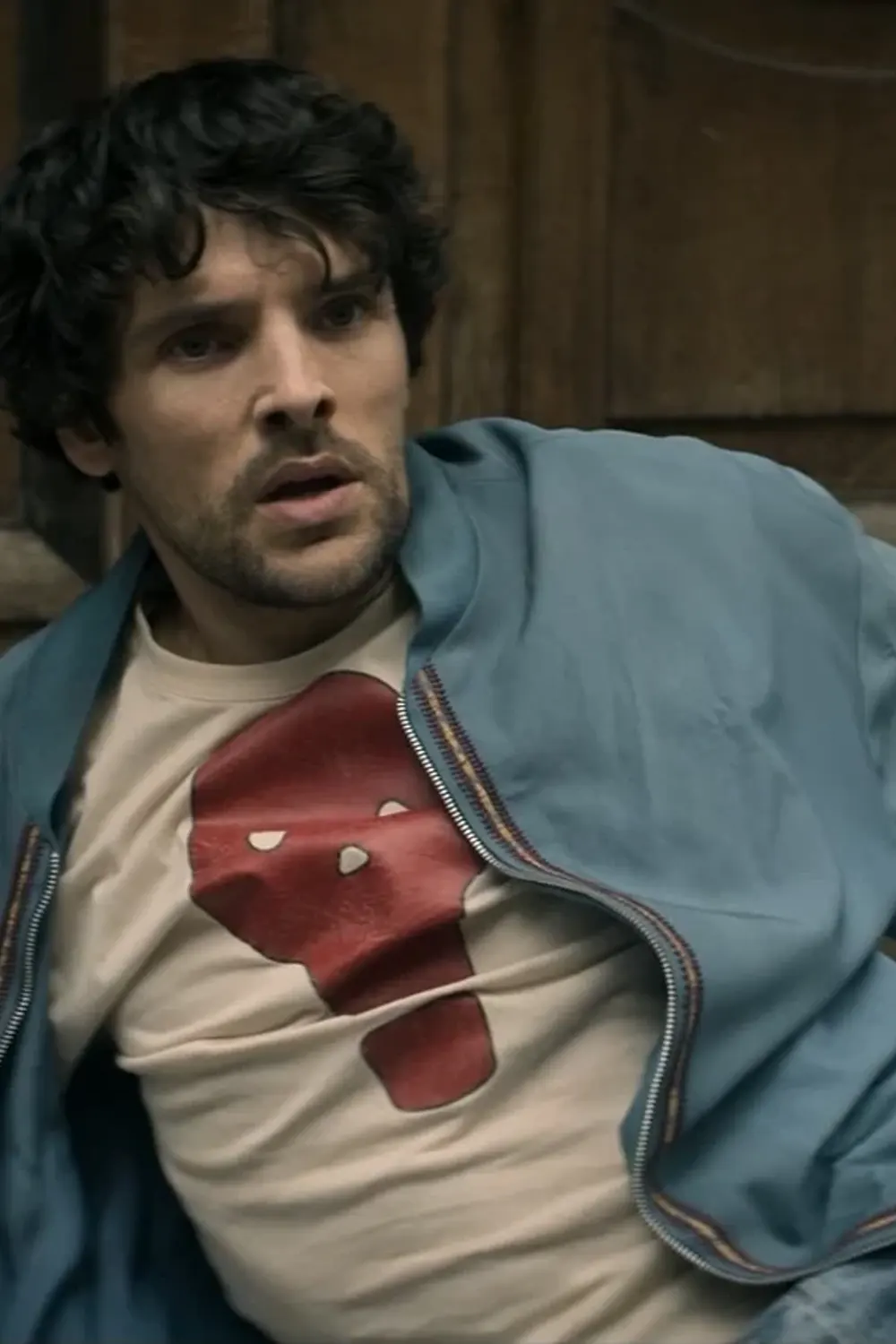 Colin Morgan The Sandman Bomber blue Jacket