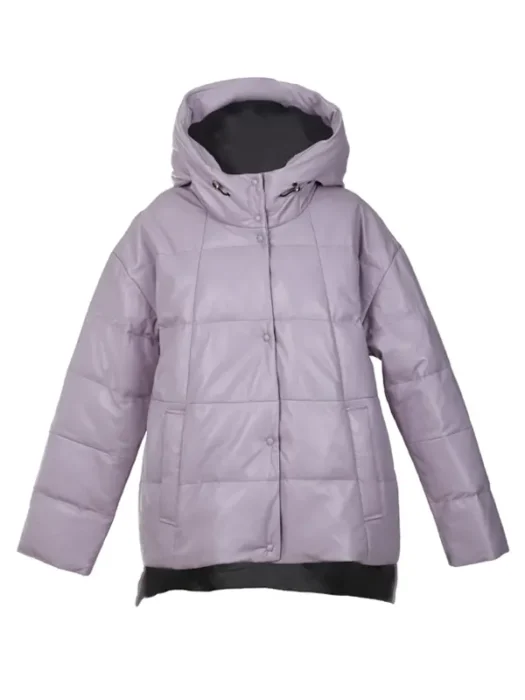 Dora Hooded Leather Puffer Jacket