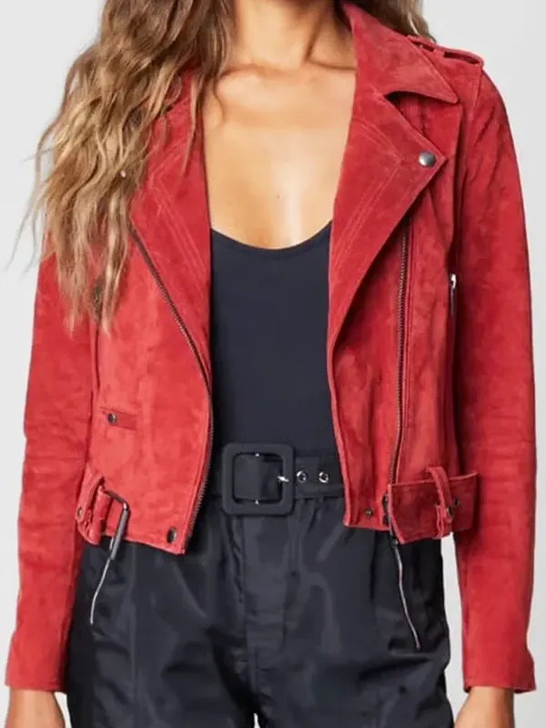 Electric Bloom Maggie Deetz Red Suede Jacket