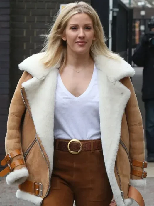 Ellie Goulding B3 Brown Leather Jacket