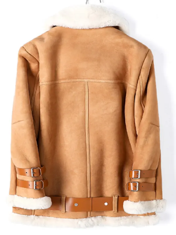 Ellie Goulding B3 Brown shearling Jacket