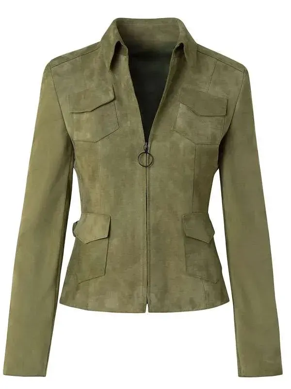 Elsbeth S03 Amy Sedaris Suede Leather Jacket