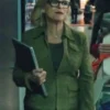 Elsbeth S03 Amy Sedaris green Suede Leather Jacket