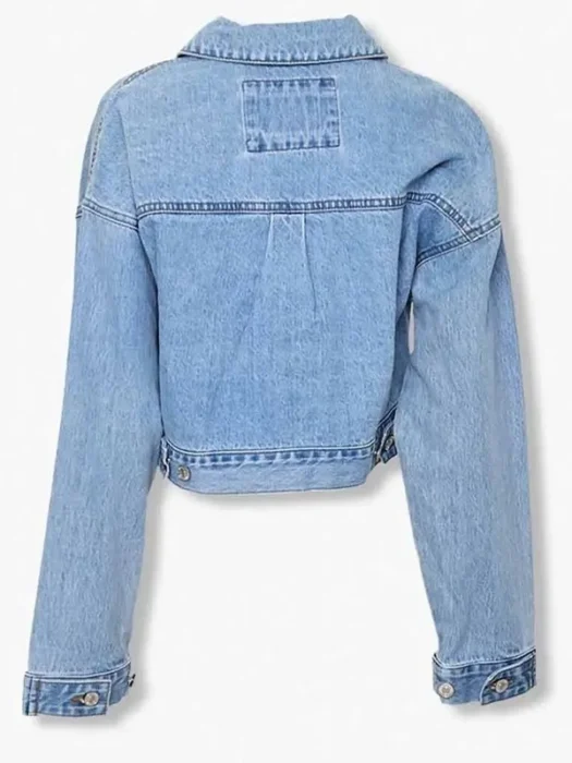 Emily In Paris Camille Cropped blue Denim Jacket