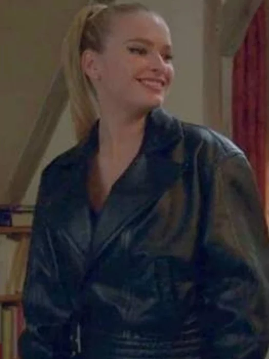 Emily in Paris Camille Black Leather Jacket