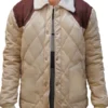 Emily in Paris Gabriel Beige Quilted Jacket
