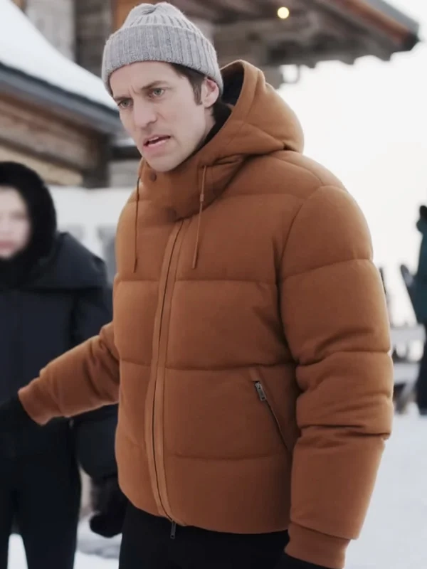 Emily in Paris Gabriel Brown Puffer Jacket