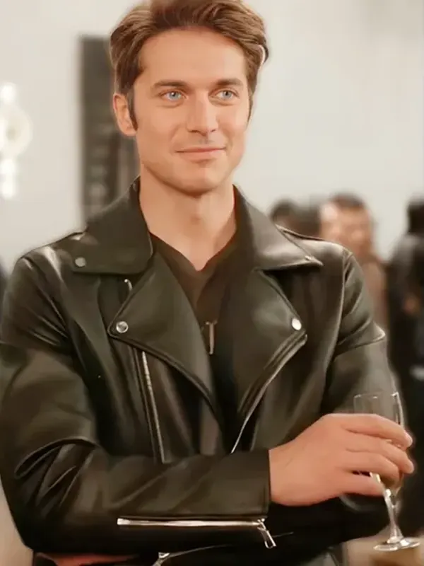 Gabriel Emily in Paris Black Leather Jacket